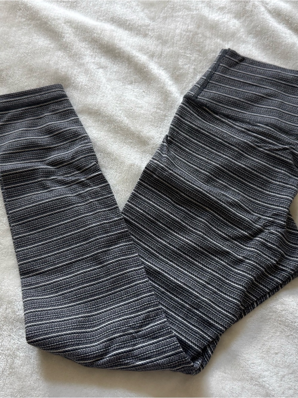 lululemon athletica Black & Gray Striped Leggings